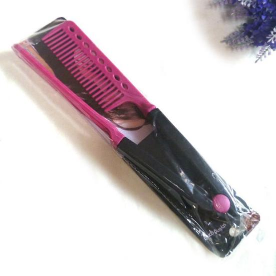 Portable DIY Salon Flat Iron Hair Straightener V Comb Hairdressing Styling Tool