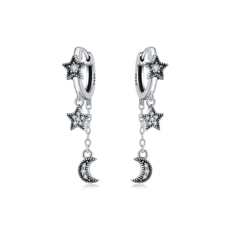 New 925 Silver Hoop Earrings Gold Silver for Women Pearl Zircon Round Simple Earrings Jewelry Women Birthday Gifts