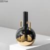Creative Black Golden Ceramic Vase Desk Decoration Minimalism Ornaments Flowers Arrangement Floral Vases Room Aesthetic Decor