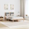 Bed Frame Light Grey 120 x 190 cm Solid Pine Wood