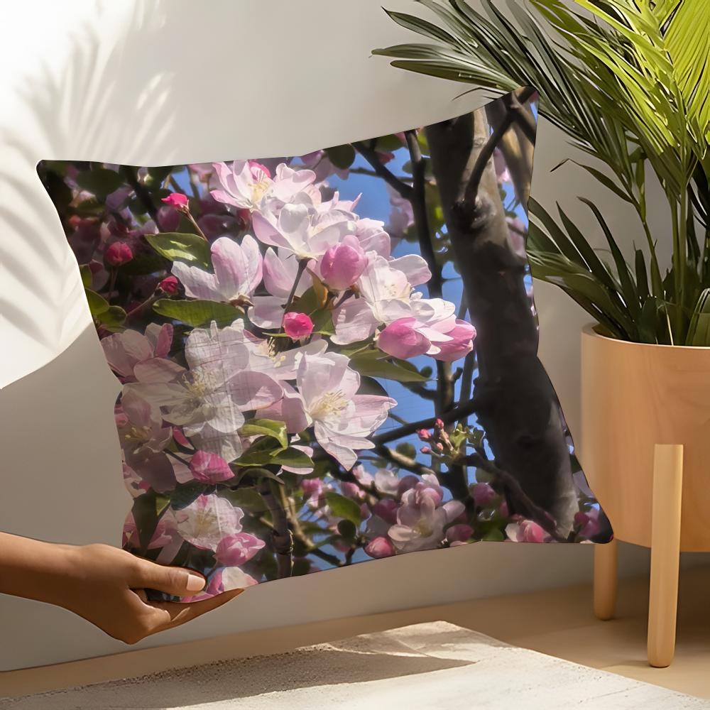 Beautiful Fashion Hibiscus Flower Pillow Case Linen Cushion Covers For Decorative Sofa Home Pillows Case Car Chair Pillows Cases