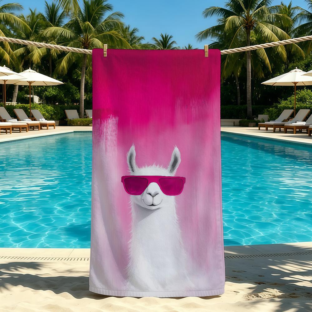 Asciugamano Per Alpaca Fresco Campeggio All'aperto Asciugamano da Spiaggia Cartone Animato Carino Super Assorbente Asciugatura Rapida Asciugamano Estivo