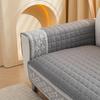 1Pc Waffle Quilting Four Season Anti-Slip Sofa Cover With Snowflake Lace Decor, Couch Seat Cover Blanket Modern Living Room
