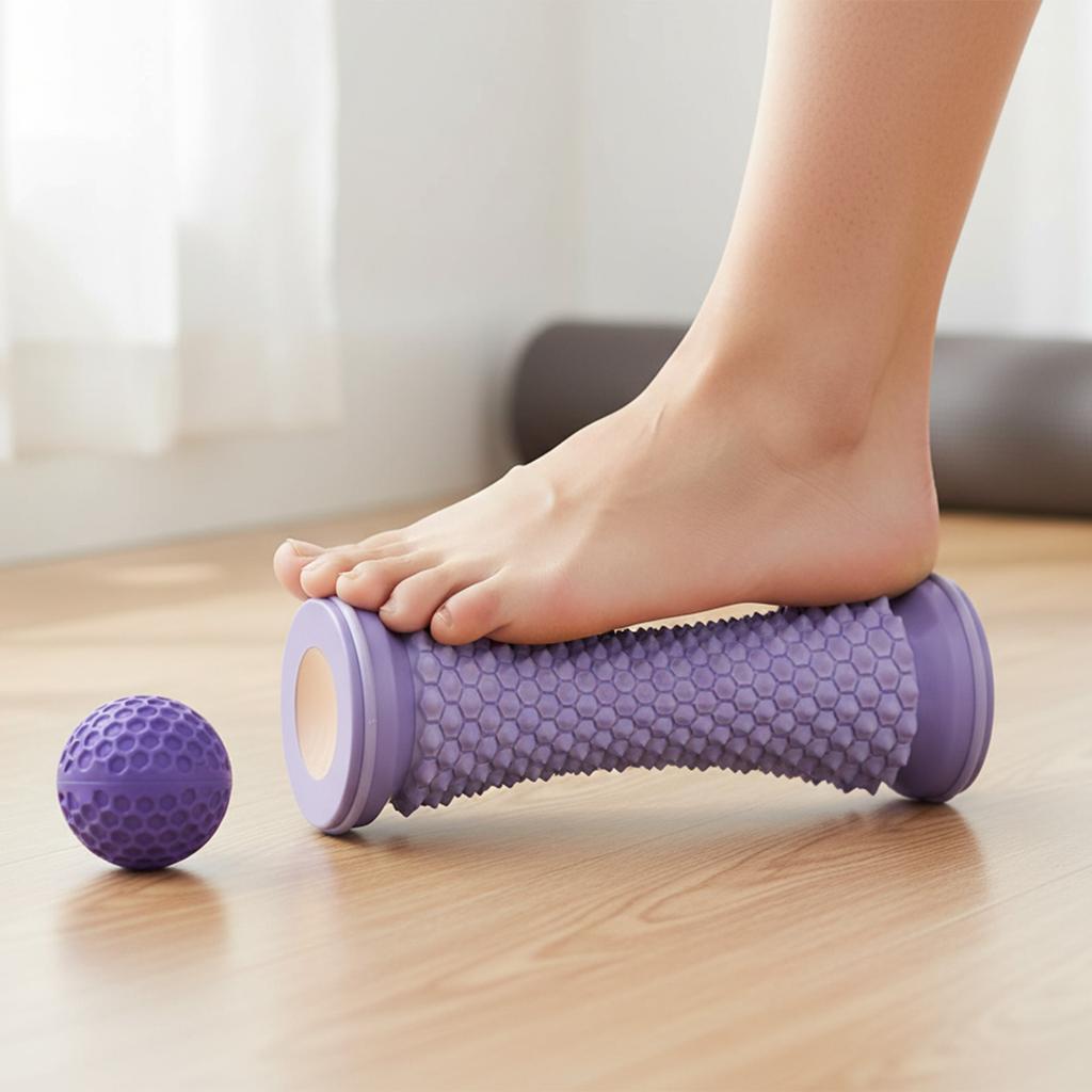 Foot Massage Ball Dual Density TPE Roller for Plantar Fasciitis Flat Feet Relief Foot Muscle Relaxation and Meridian Stimulation
