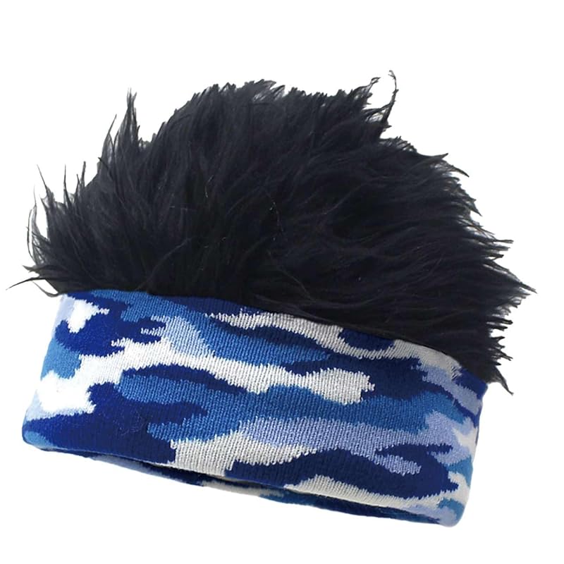 

[Buzz selection] hat hat knit hat camouflage fur design skiing outdoor men s ladies CAP957 (Blue Black)