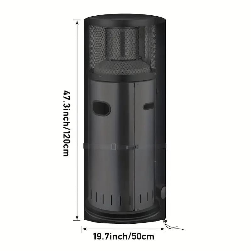 

Круглый чехол для уличного обогревателя - Прочный полиэстеровый чехол для сада и патио, Всесезонное использование для уличных костров и каминов 50x120cm чёрный