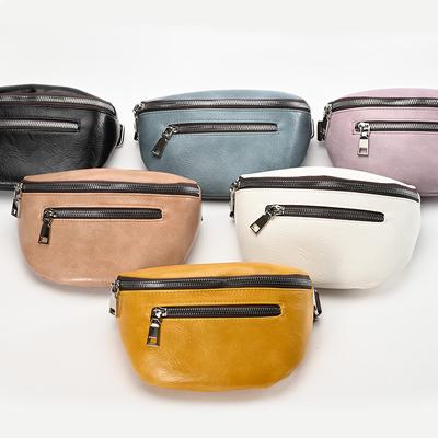 Women's Crossbody Bag Hundred Fashion Zipper Waterproof PU Cell Phone Bag Satchel