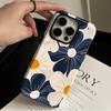 Hand Painted Blue and White Flower Mobile Phone Case 2-in-1 Mobile Phone Case Apple 17 Protective Case Iphone16 Matte Mobile Phone Case