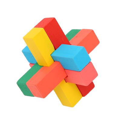 6 In 1 Wooden Brain Puzzle Teaser Toys Lock Intellectual Puzzle Brain Games for The Aged Adults