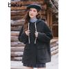 BETU Women's Mid-length Hooded Wool Blend Overcoat