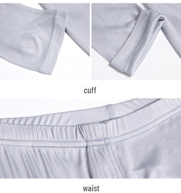Tangge Men's Mulberry Silk Double-Sided Knitted Thermal Underwear Set
