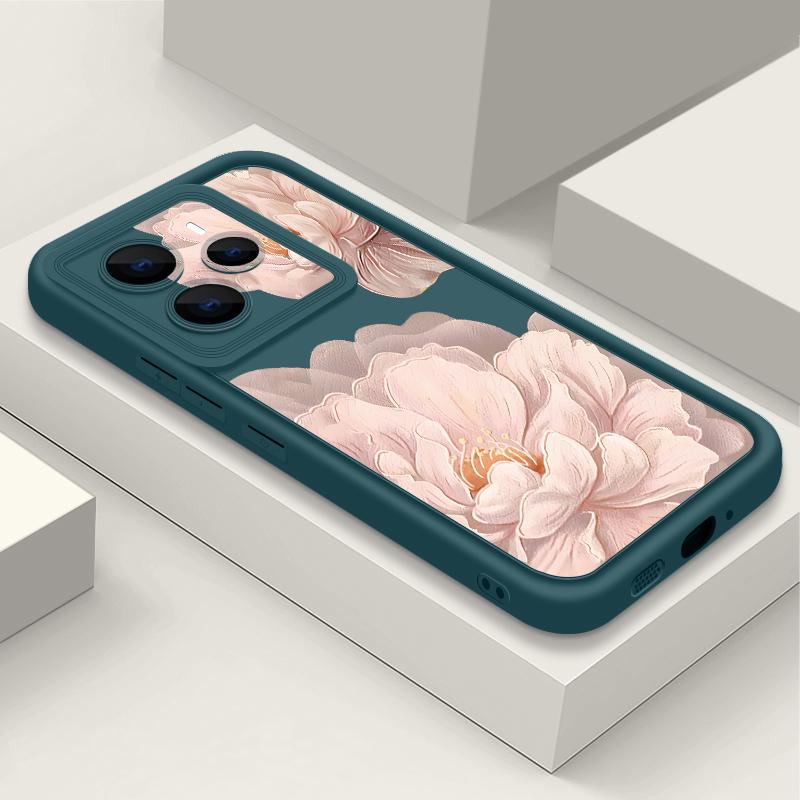Pink Peony Flower Phone Case For Xiaomi Redmi Note 15 14 13 Pro 4G Note 13 14 Pro Plus 5G Shockproof Soft TPU Silicone Cover
