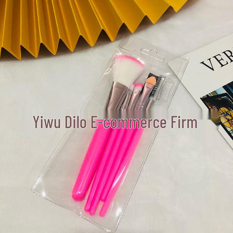 5-Piece Beginner Makeup Brush Set: Eyeshadow, Blush, Eyelash Comb