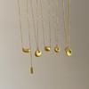 New Chinese Ancient Gold Chubby Fu Ingot Pendant Necklace Women'S Simple Fashion Temperament Versatile Neck Chain Sweater Chain