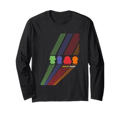 South Park Stan Kenny Kyle & Cartman Color Line Art Long Sleeve T-Shirt