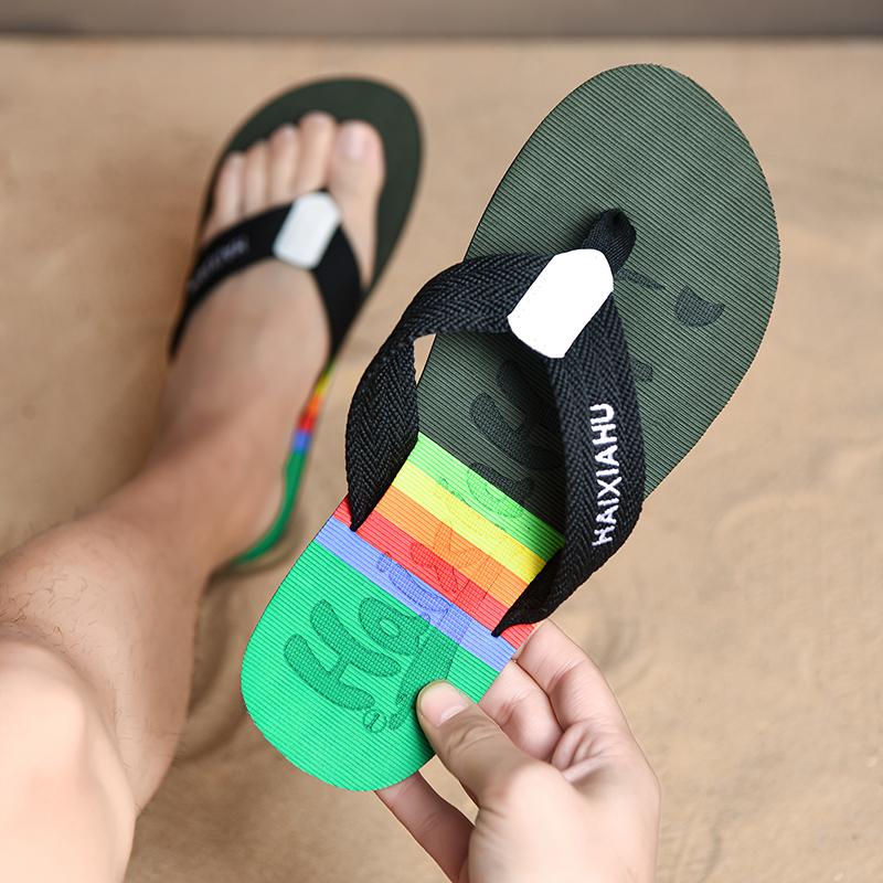 Men's comfortable flat slippers Summer beach sandals non-slip casual men's shoes flip-flops indoor bathroom flip-flops