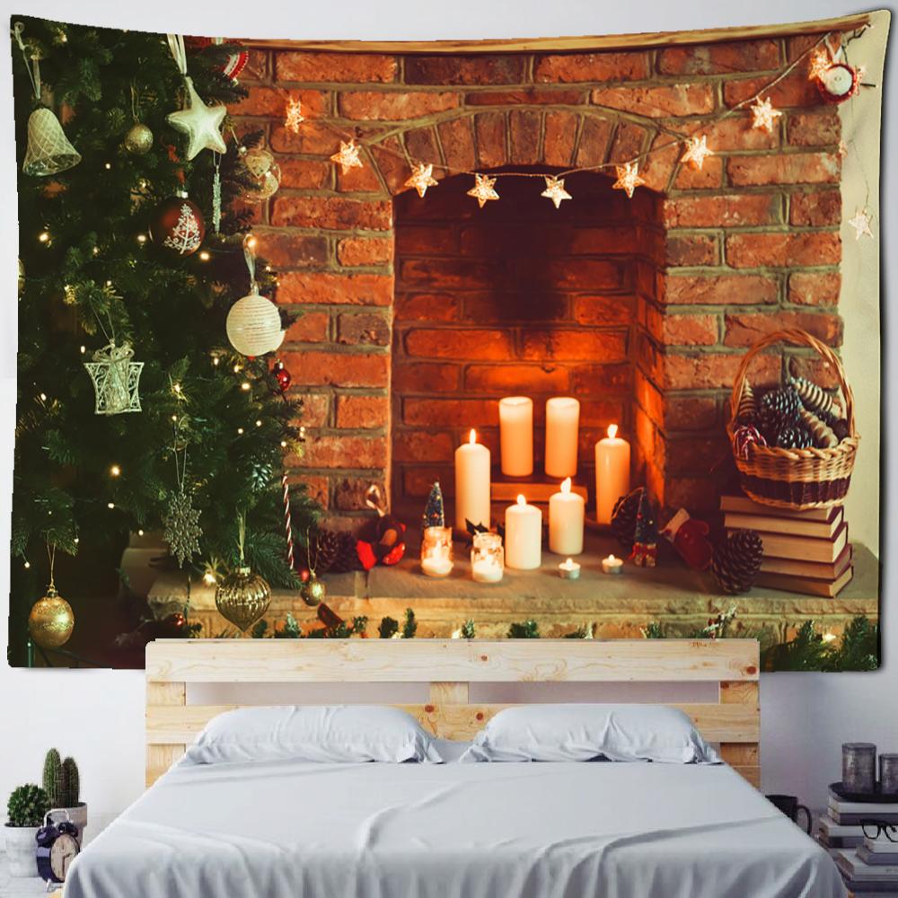 Рождественский Фэнтезийный Замок Гобелен На Стене Каваи Мультфильм Иллюстрация Богемный — фото 4