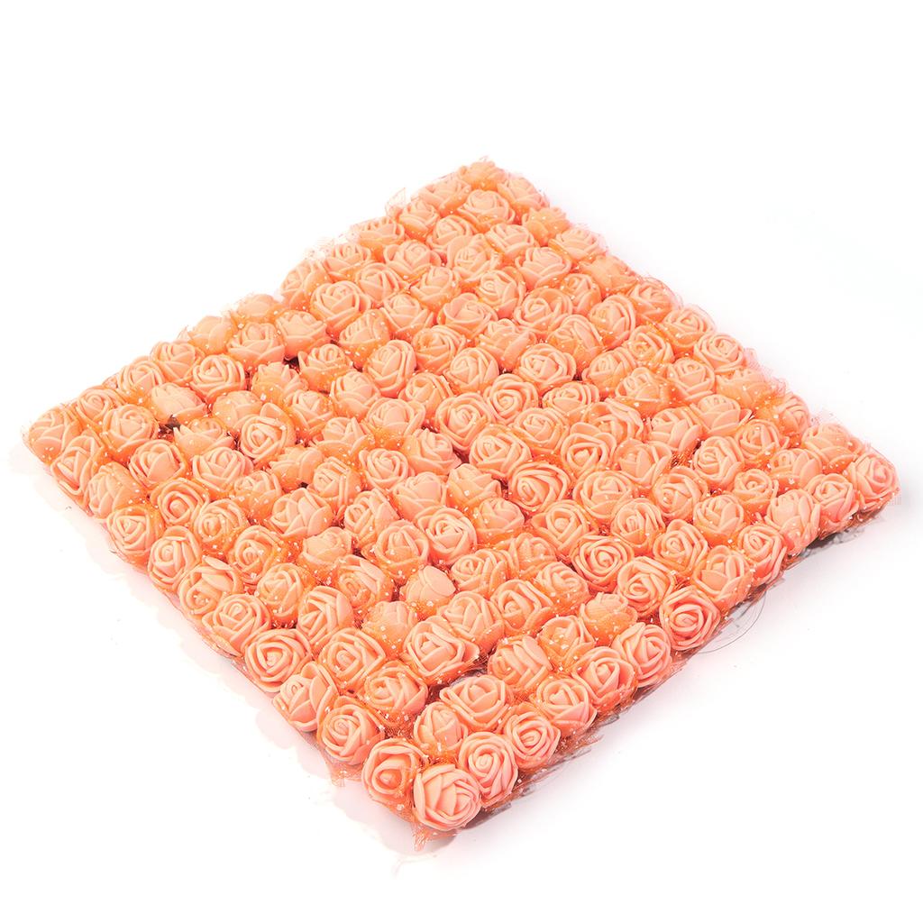 144-288pcs 1.7cm Mini Rose Artificial Flowers Lace PE Rose Foam Flower Heads Bouquet For Wedding Home Decora Scrapbooking DIY