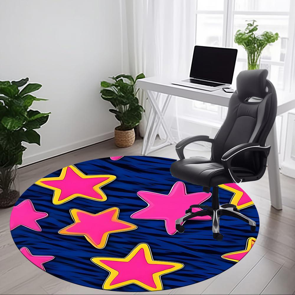 1pc Starry Night Decorations Office Round Rug, Non-slip, Soft and Durable Office Rug for Interior Decoration, Perfect for Office, Beautiful Decoration