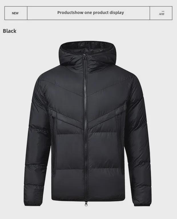 Men's Trendy Hooded Winter Cotton Jacket - Large Size