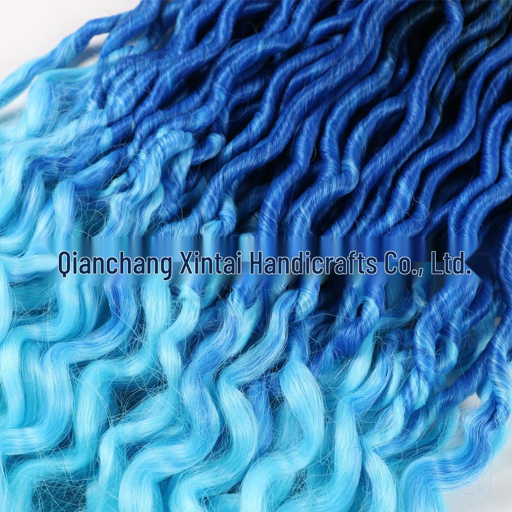 Farbverlauf Lange Lockige Perücke - Afrikanisch Europäisch Amerikanisch Faux Locs Synthetische Faser Extensions