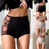 Fashionable High Waist Abdomen Control Panties with Lace Trim for Women