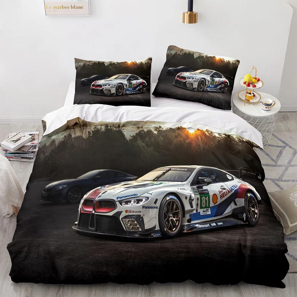 Sportbilsracing Sängklädesset Enkel Twin Full Queen King Size SUV Lastbil Sängset Aldult Barn Sovrum Påslakanset Män Pojke Gåva