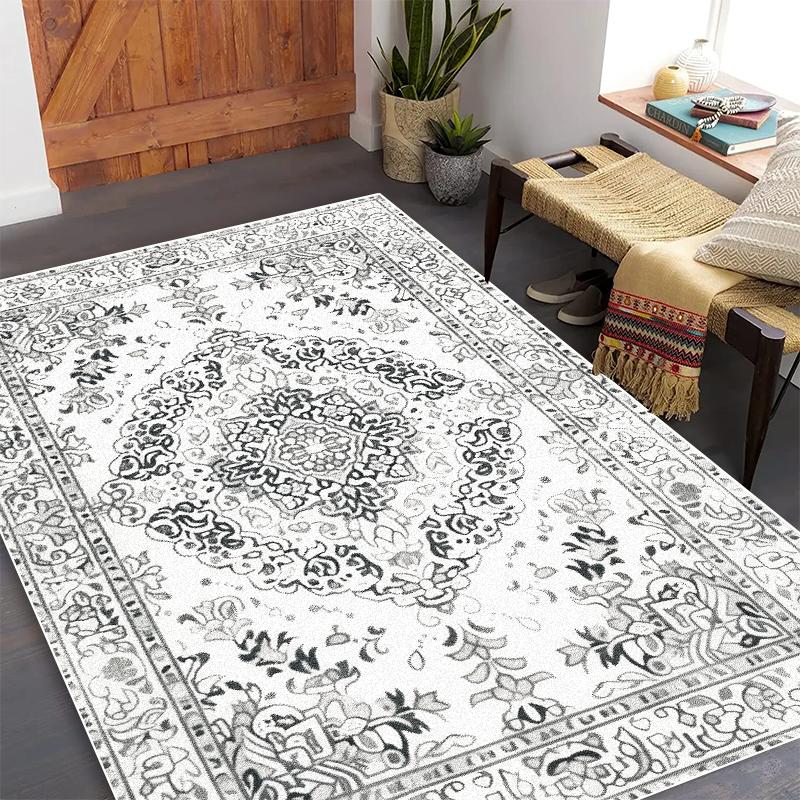 

Traditional Persian Ethnic Style Carpet Bedroom Study Decoration Large Area Rugs Washable Bathroom Kitchen Non-slip Floor Mats 60x90cm
