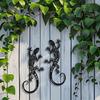 2 Piece Metal Gecko Wall Art Iron Sculpture Modern Home Garden Decor Indoor Outdoor