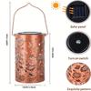Colorful Solar Lanterns Outdoor, Garden Decor Gifts for Women Mom Grandma - LED Colorful Sunflower Solar Powered Lights Metal Hanging Lantern