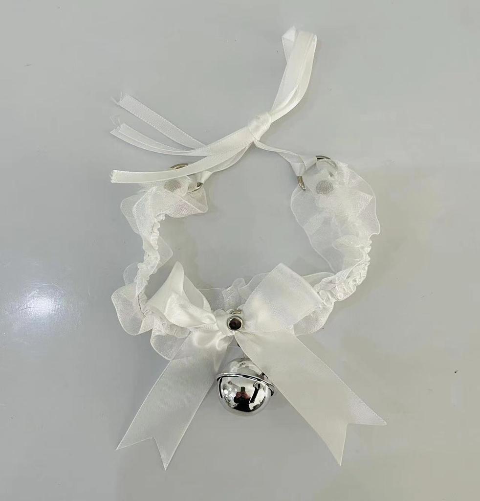 Bow lace bell necklace choker collarbone neck accessories soft girl neckband cos maid collar