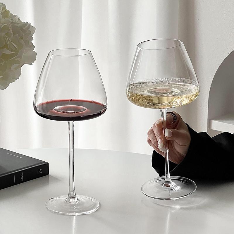 European-style Large-Bellied Burgundy Red Wine Glass Luxury And High-end Feel Home Crystal Glass Stemmed Wine Glass