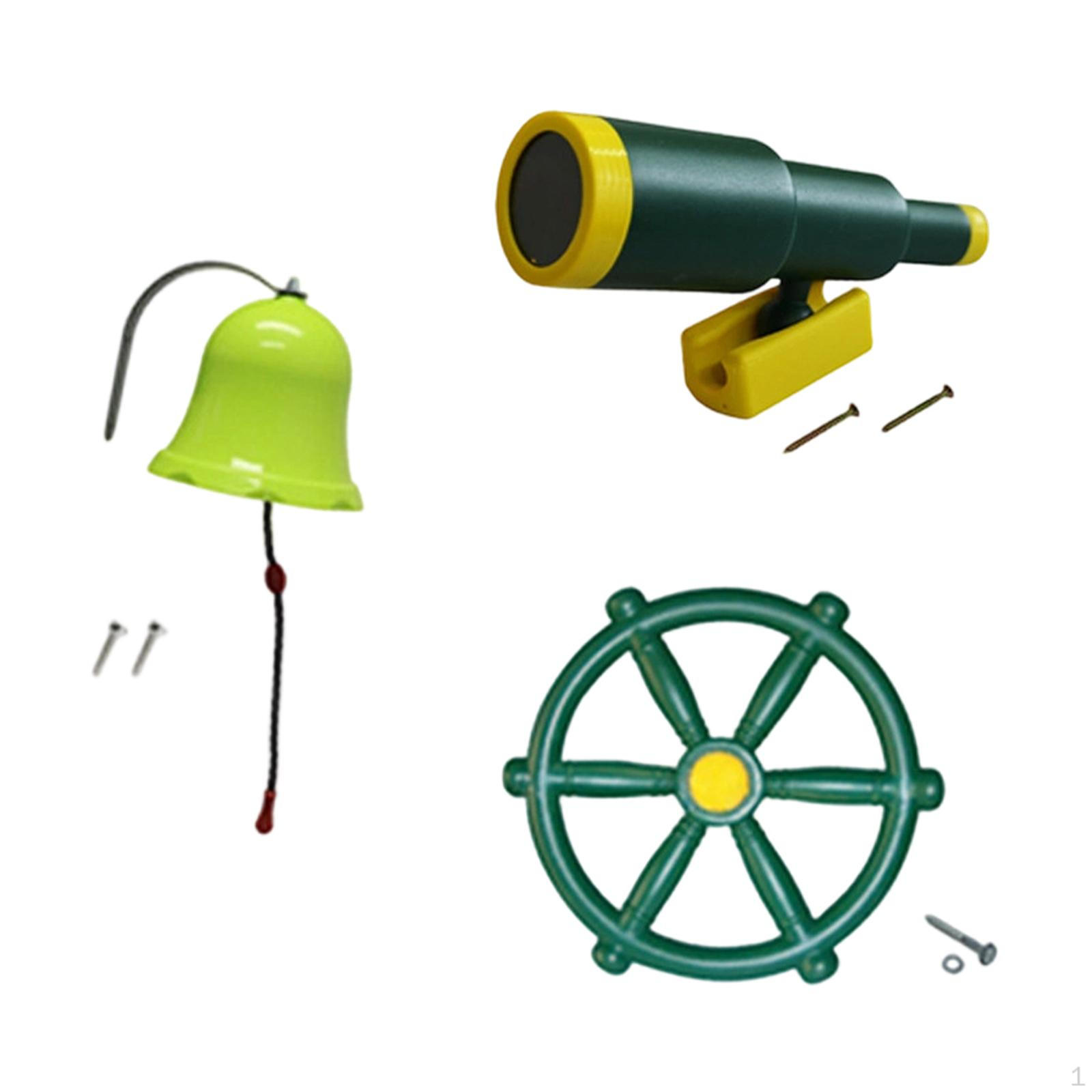Kids Outdoor Playground Accessories Steering Wheel Toy Telescope Equipment Set Park
