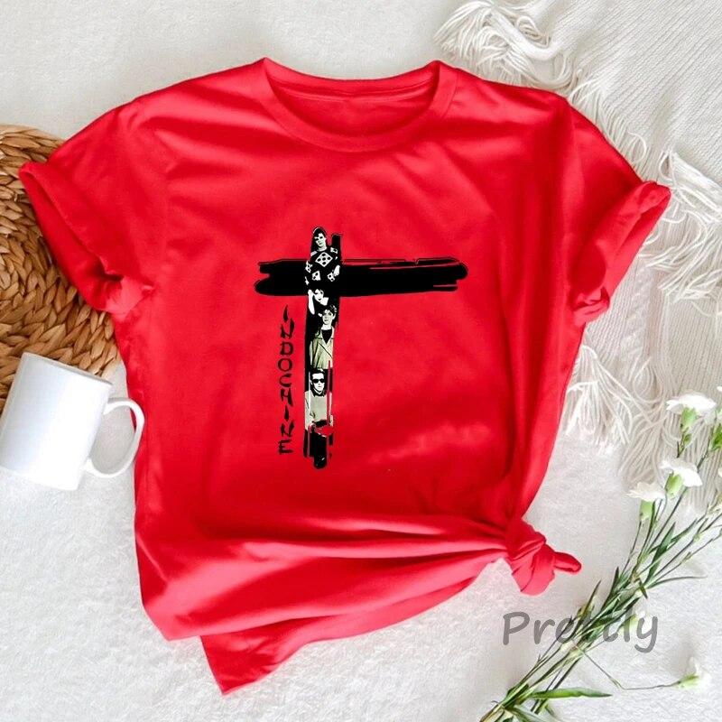 

Индокитайская футболка в стиле поп-рок, новая волна, французская группа, женская унисекс, базовая хлопковая футболка с коротким рукавом, повседневная летняя уличная одежда, футболки, топы, одежда унисекс S