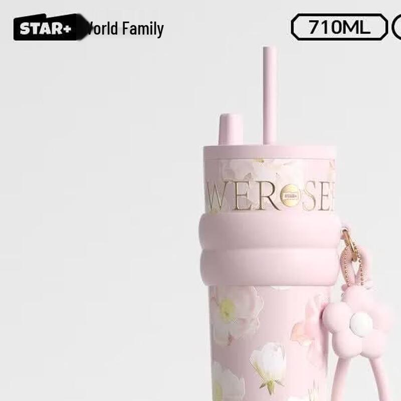 Celebrity Style Large Insulated Straw Water Bottle