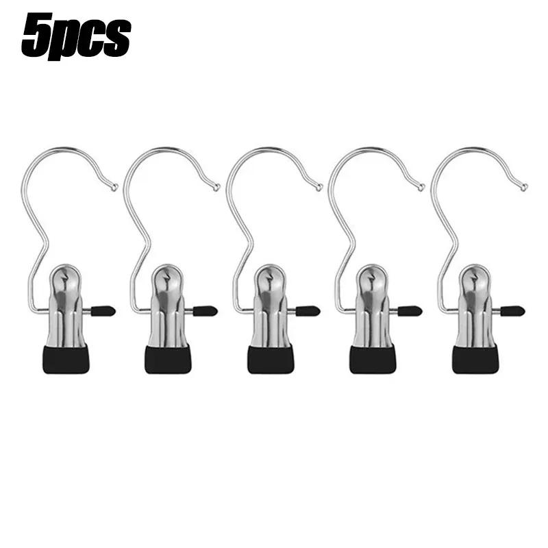Multifunctional Clothespin Hanger Clothes Hook Buckle Metal Stainless Steel Hat Skirt Trouser Clip Clothing Wardrobe Storage