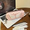 New Pink Cute Wings Design Pencil Case Large Capacity Strawberry Chocolate Star Pattern School Supply Organizer for Students