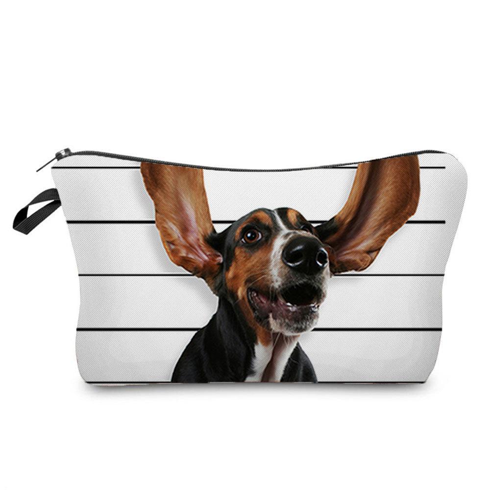 Women Dog Print Cosmetic Bag Toiletries Organize Travel Storage Case 6699