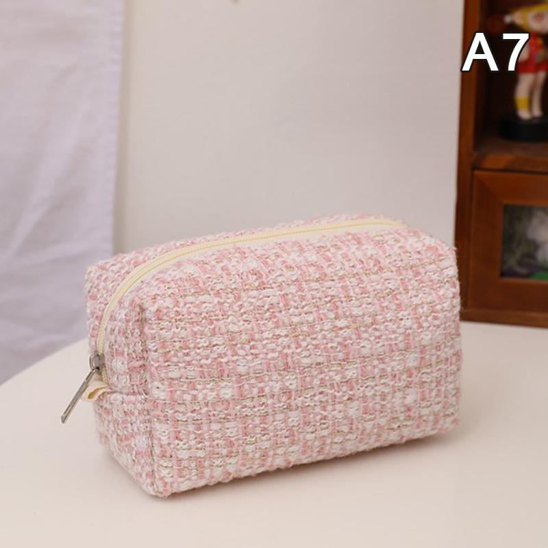 

Черная парусиновая клетчатая дорожная сумка для хранения косметической помады, милые сумки для макияжа для девочек, органайзер, канцелярские пеналы, сумка-мешок A7