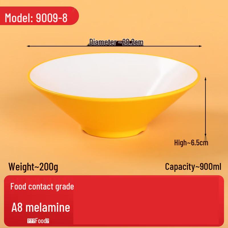 Jingbaodi 8-inch Melamine Douli Noodle Bowl Set