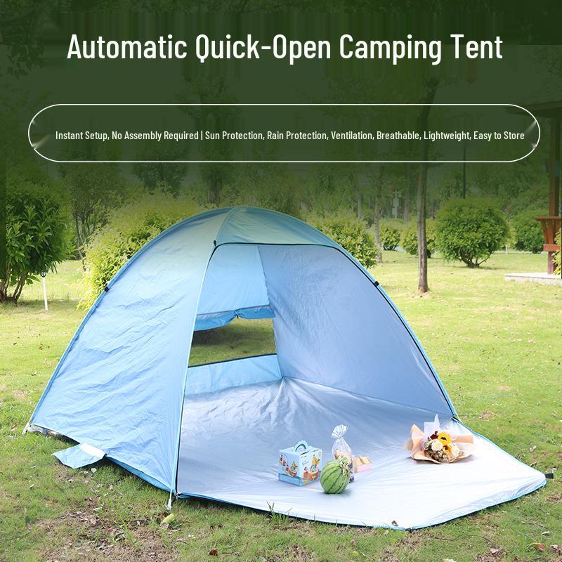 Automatic Quick-Open Beach Tent: Rainproof Sunshade for Camping & Picnics