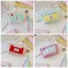 Portable Contrasting Grid Pen Case Dopamine Cute Makeup Bag Casual Cartoon Stationery Box  School