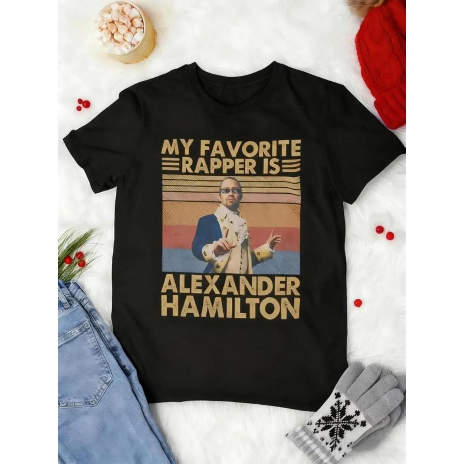 Alexander Hamilton Vintage T-Shirt, Hamilton Fan Exclusive, Korean Loose Fit Cas XXL