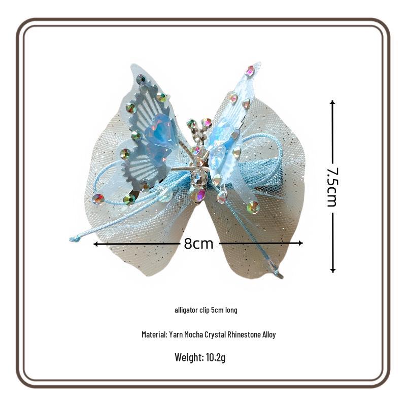 Colorful Crystal Butterfly Hair Clips for Girls – Lively Winged Pair