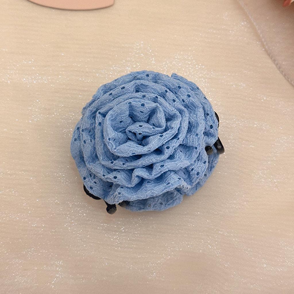 New Korean Sweet Cute Rose Hair Grab for Women Elegant Design Horsetail Shark Clip Colorful Vacation Hair Accessories