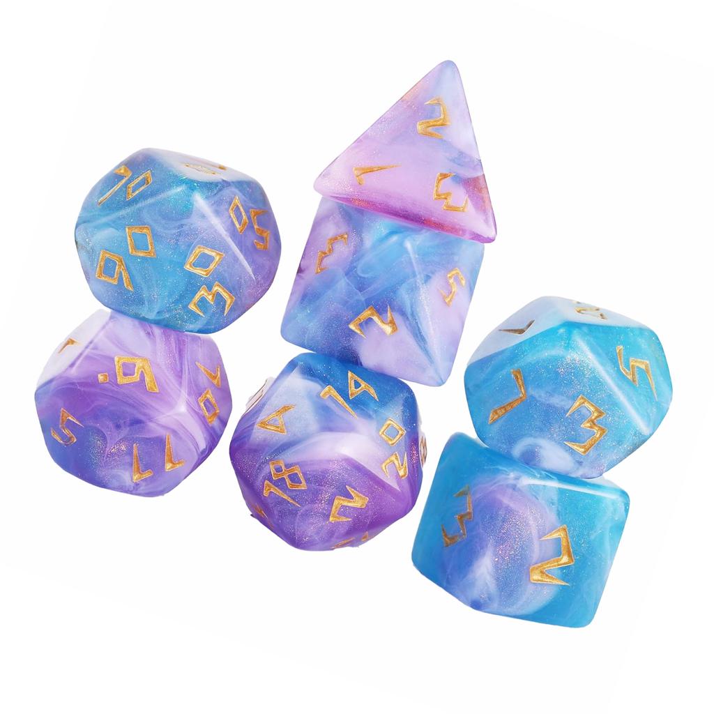 7Pcs Party Entertainment Dices Family Game Educational Toy Acrylic Polyhedral Dices Clear D4 D8 D10 Number Dices Set