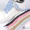 1pair New 1cm Wide Round Laces Sneakers Flat Shoes Fashion Plush Laces Casual Shoes Laces 100/120/140/160cm Shoes Accessories