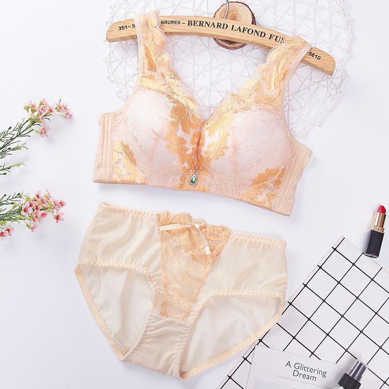 Elegant Luxury Romantic Bra Set For Women Trace Lace Push Up Sexy Underwear Sets Bra And Panty Set