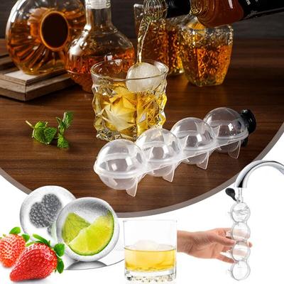 Glacière ronde à 4 trous, moule à glaçons pour boissons froides, vodka, café, broyeur à glace, machine à glaçons, modèle hockey sur glace, outils de cuisine