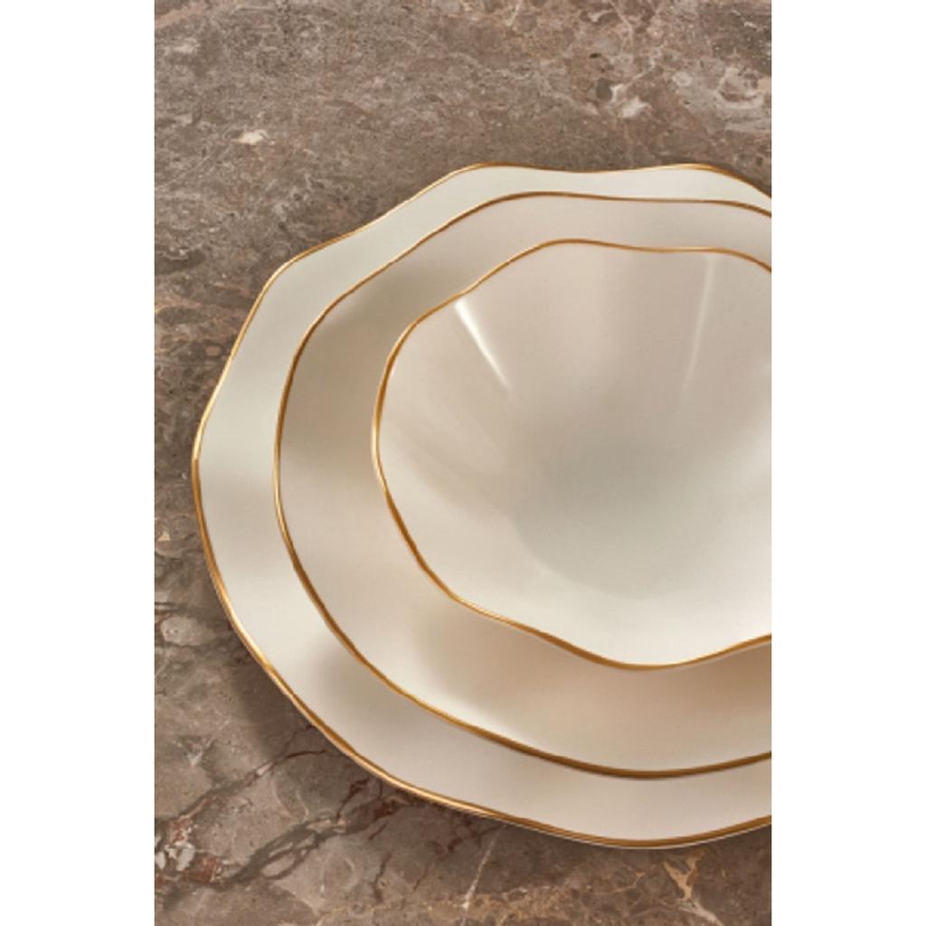 24-teiliges Nesrin Mattgold-Geschirrset Nes24y430gd